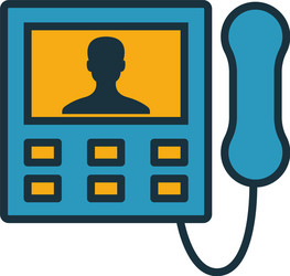 intercom icon set four elements in different vector image