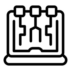 laptop showing blockchain data structure vector image
