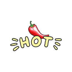Red hot chili pepper hand drawn color vector