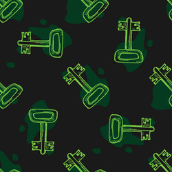 seamless pattern of keys hand drawn vector image
