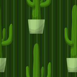 seamless pattern with cactus vector image