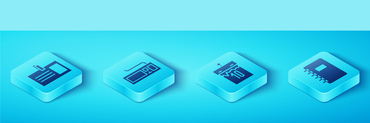 set isometric identification badge keyboard vector image