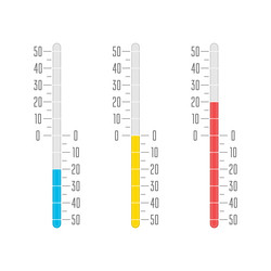 Temperature icons set in flat style simple vector