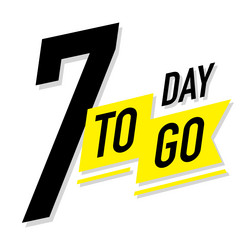 7 days to go timer label color style vector image