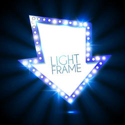 abstract shining frame retro light banner vector