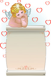 angel greeting card vector