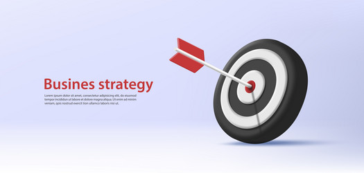 business strategy web banner with 3d render target vector image
