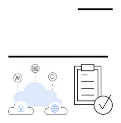 cloud data management with secure access vector image