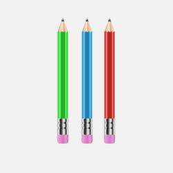 Colored pencils red green blue vector