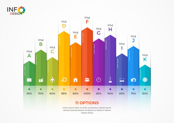 Column Chart Data Visualization Template vector image