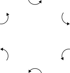 Curved circular arrow radial concentric pointer vector