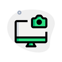 desktop equipped with a built-in camera vector image