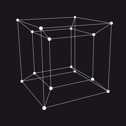 Hypercube 3d object vector