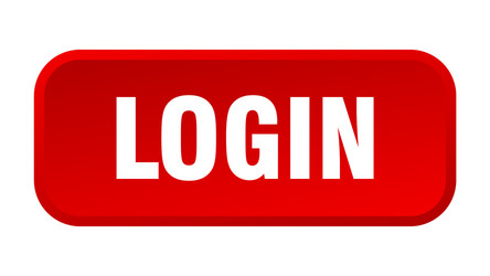 login button square 3d push vector image