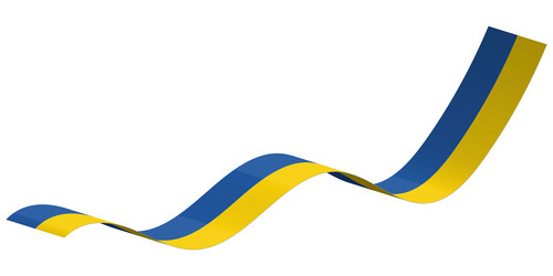 ribbon stripe flag ukraine patriotic colors yellow vector