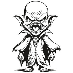 Scary vampire for spooky image vector