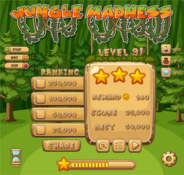 screen background for computer game with forest vector image