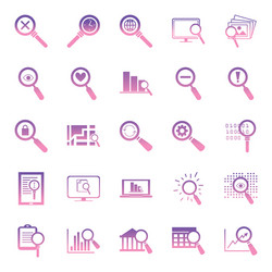 searching lupes gradient style icon set vector image