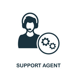 Support agent icon monochrome sign from project vector