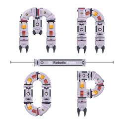 alphabet typography font 3d robot style in a set vector image
