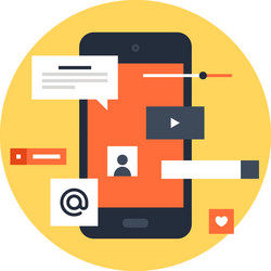 applications flat web icon vector image