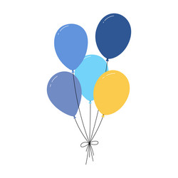 bundle of balloons with strings simple doodle vector image