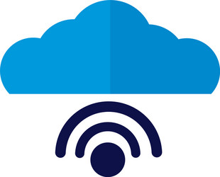 cloud computing with wifi signal flat style vector