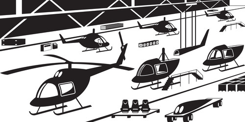 Helicopter Assembly Line Vector Image