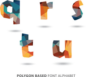 Polygonal colorful letters part of a to z set vector