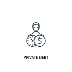 private debt concept line icon simple element vector image