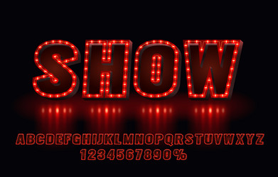 show font set collection letters and numbers vector image