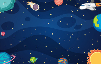 Space Background with Spaceship vector image