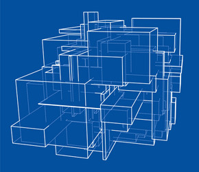wireframe boxes sketch style vector image
