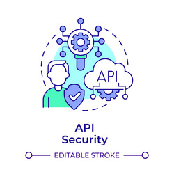 api security multi color concept icon vector image