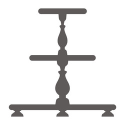cake stand in flat icon style empty tray vector image