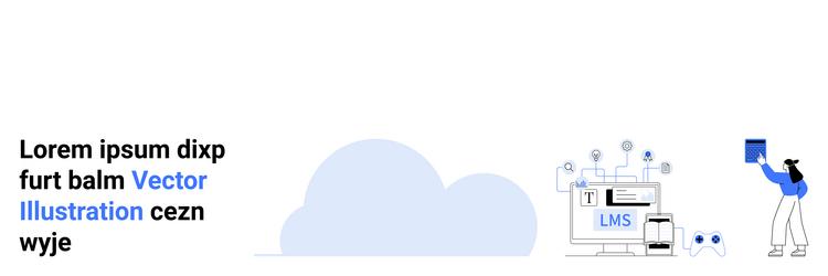 cloud-based learning management system vector image