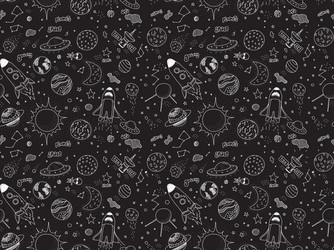 Cosmic Objects Pattern - Space Art vector image