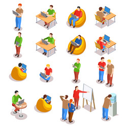 Coworking people icon set vector