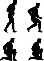 Crouching Figure Animation Vector Image