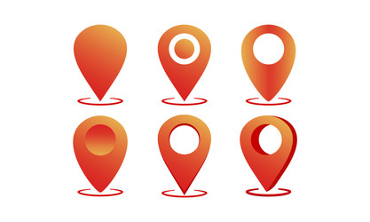 geo pin location icon set or geolocation gps map vector image