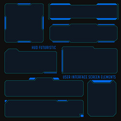 Hud futuristic user screen basic elements set Vector Image