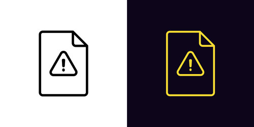 outline file damage icon with editable stroke vector image