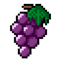 pixel grape for 8 bit game assets vector image