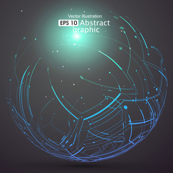 point and curve constructed the sphere wireframe vector image