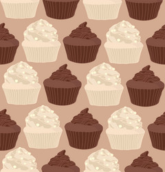 seamless repeating pattern cupcakes vector image
