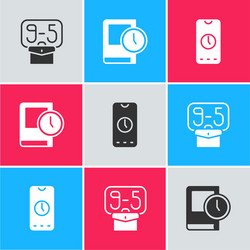 set from 9 time for book and alarm clock app vector image