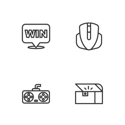 set line chest for game controller joystick vector image