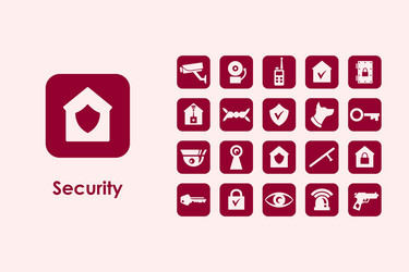 set of security simple icons vector image