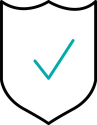 shield with check mark symbol icon half line vector image