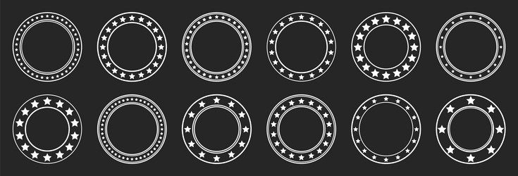 stars of various sizes arranged in a circle round vector image